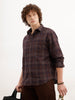 Comfort Fit Checkered Shirt | Brown