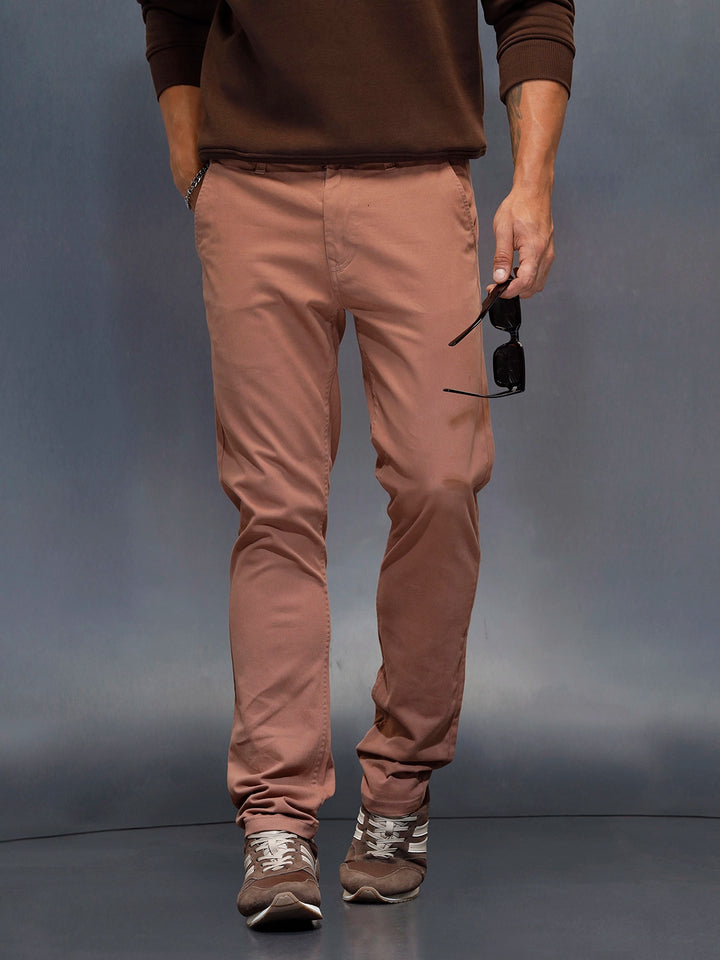 Men's Casual Slim Fit Trousers | Brown