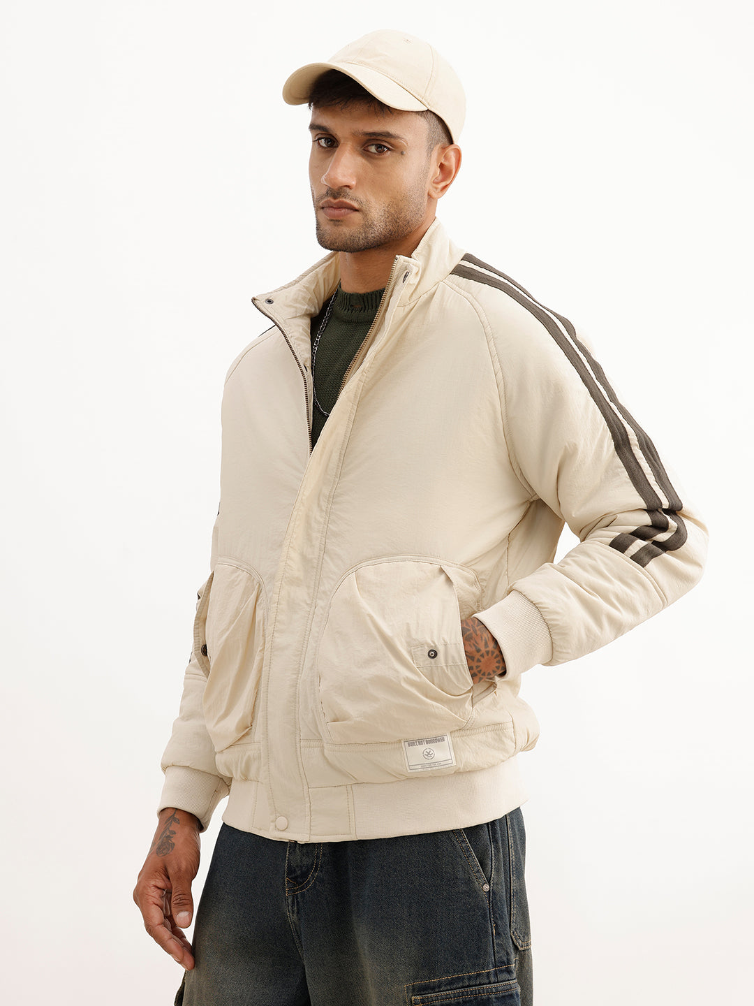 Classic Comfor Fit Puffer Jacket | Beige