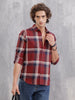 Retro Checkered Pattern Regular Fit Shirt | Red