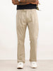 Solid Anti Fit Double Pleated Trouser | Beige