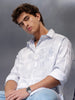 Men's Casual Oversized Abstract Printed Shirt  |  Grey