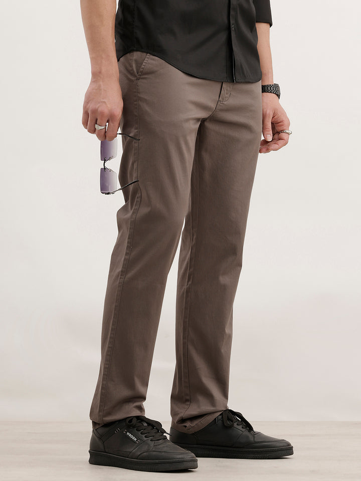 Slim Fit Solid Trouser  | Charcoal