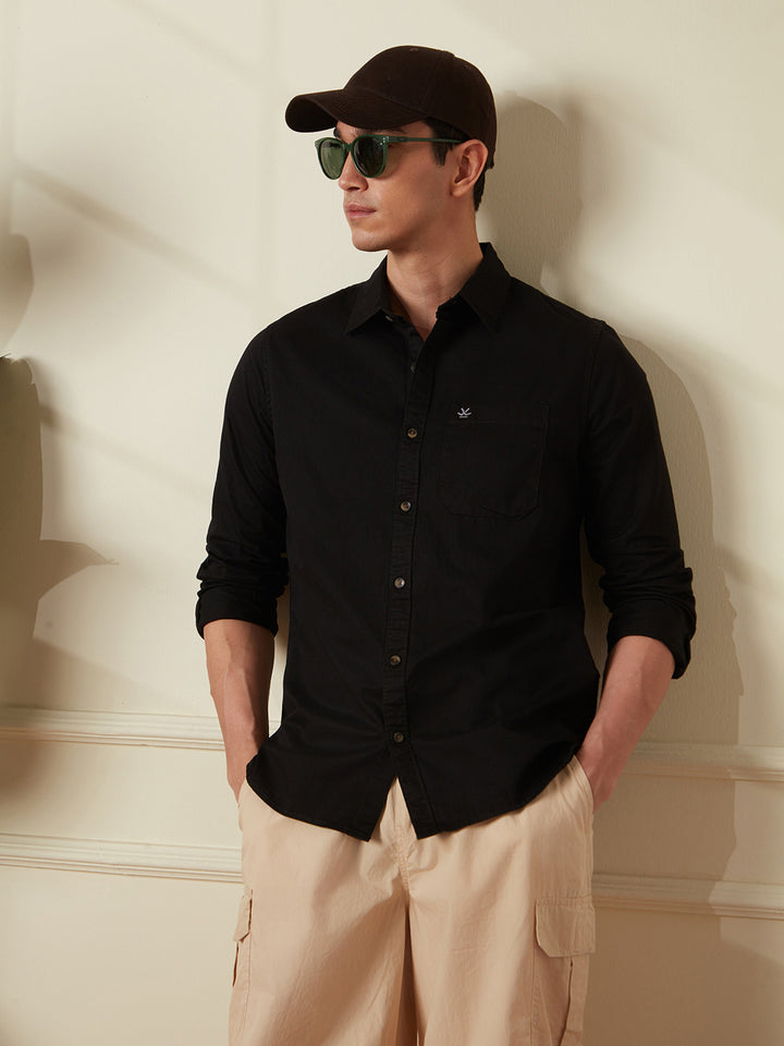 Classic Pure Cotton Shirt | Black