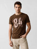 Slim Fit Placement Printed T-Shirt | Brown