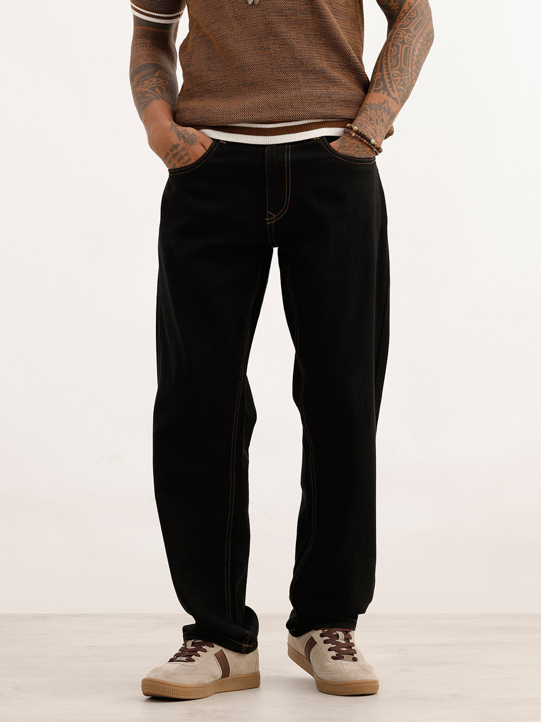Solid Anti Fit Denim Jeans | Black