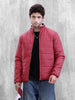Quilted High Neck Regular Fit Jacket I Maroon