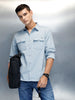 Textured Men's Casual Comfort Fit Shirt | Blue
