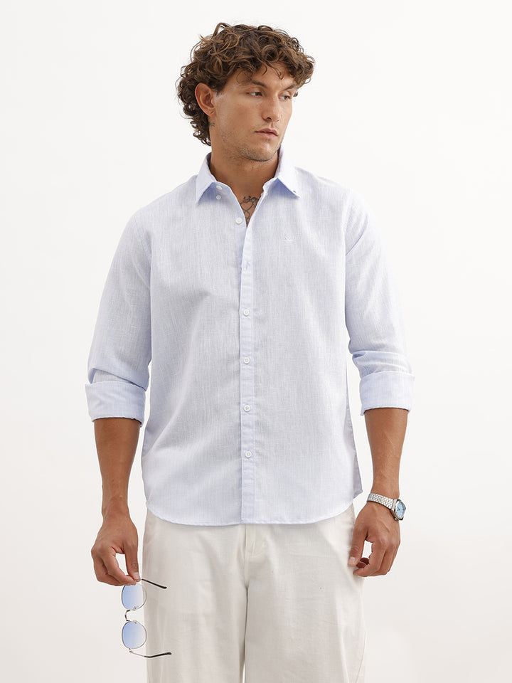 Slim Fit Solid Shirt | Light Blue