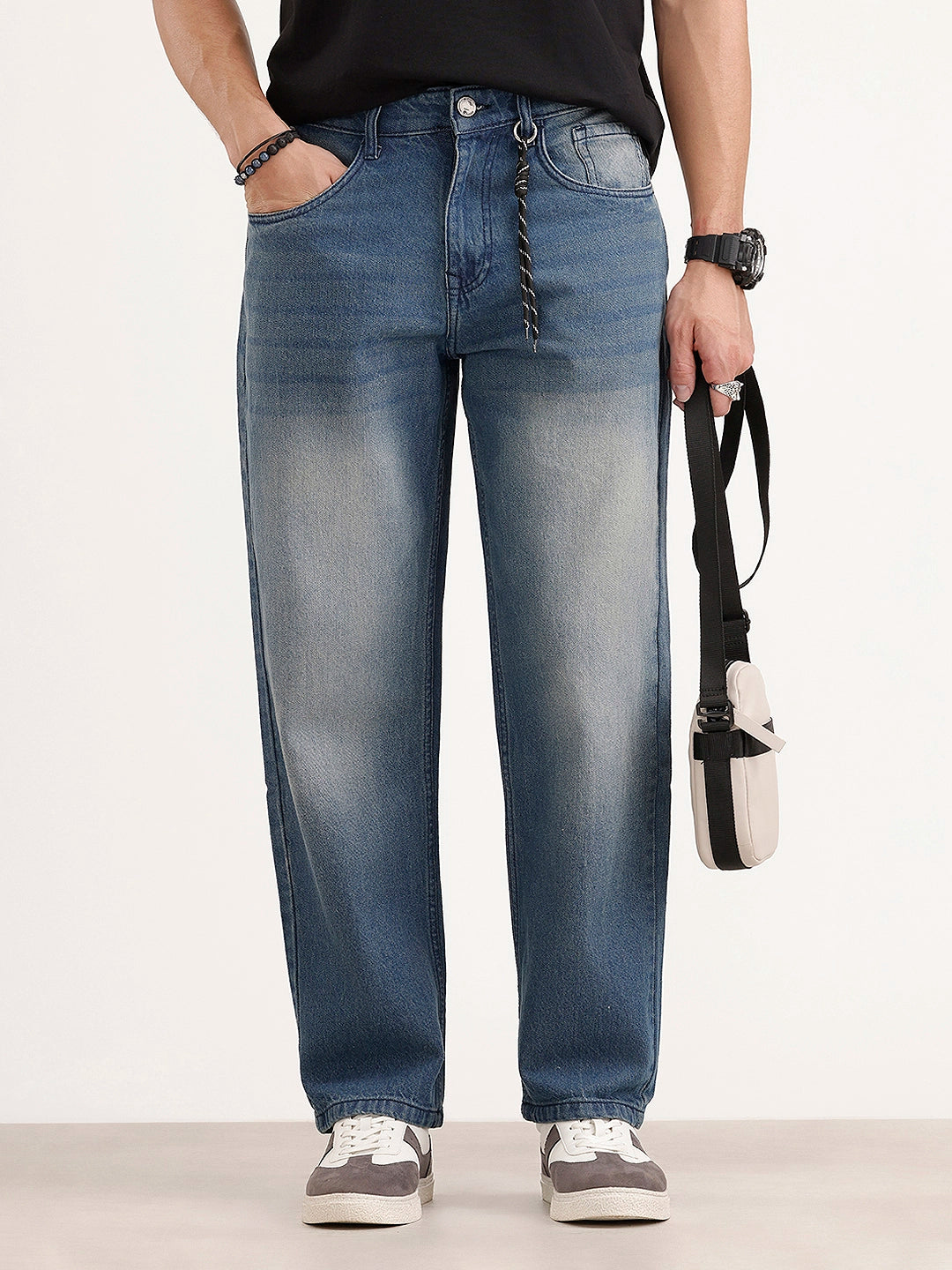Faded Loose Fit Denim Jeans | Light Blue