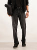 Faded Straight Fit Denim Jeans | Black