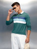 Men's Casual Slim Fit Printed Polo T-Shirt | Green