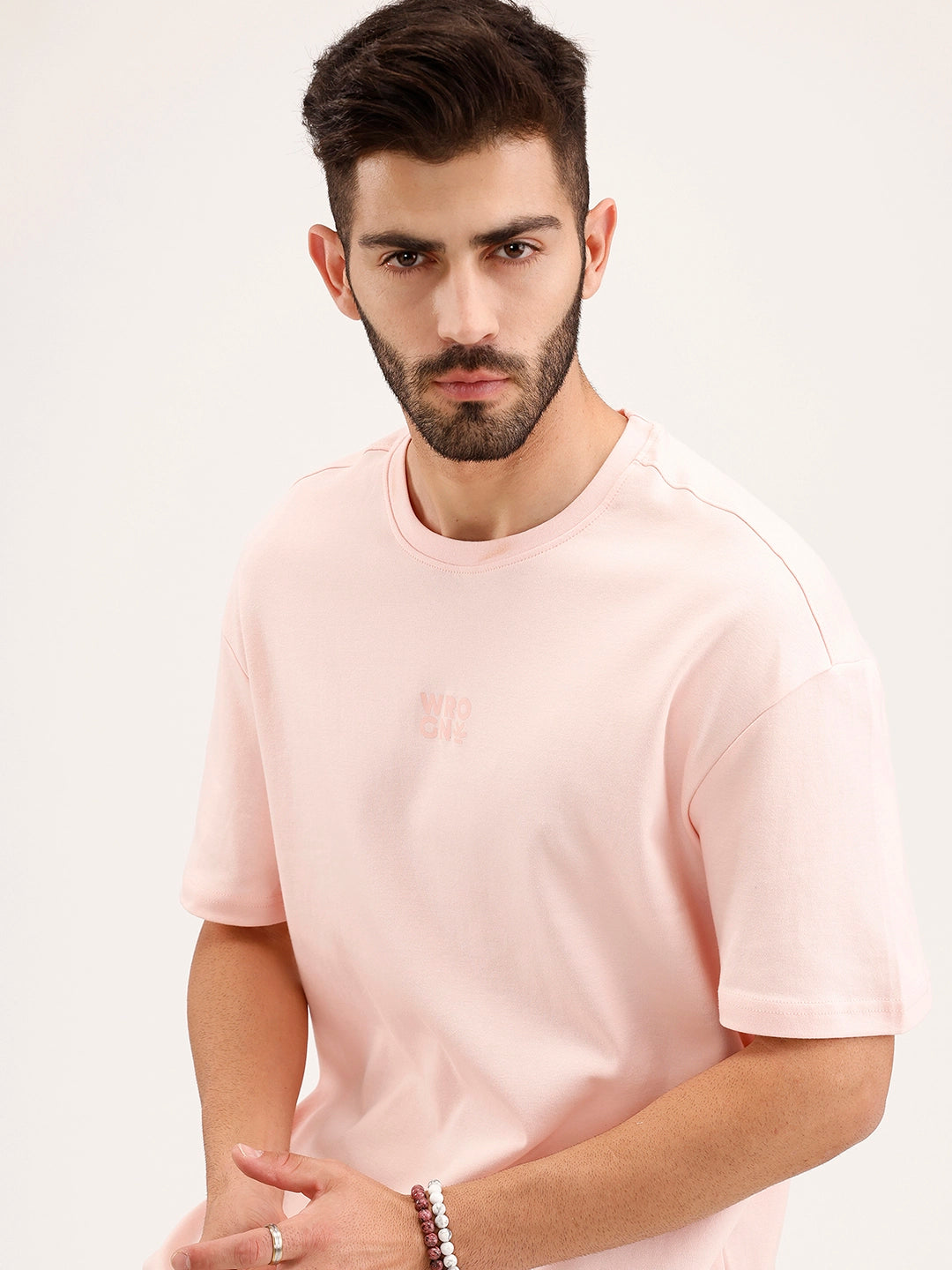 Oversized Print T-Shirt | Pink