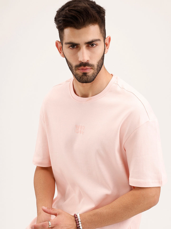 Oversized Print T-Shirt | Pink