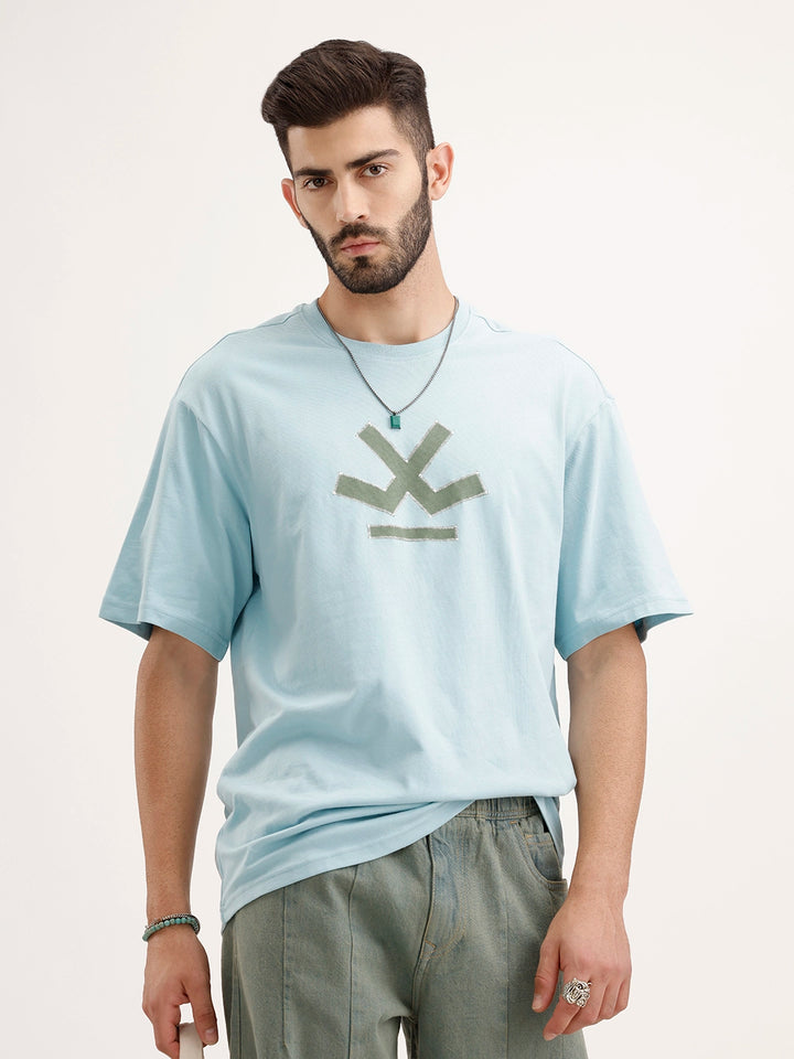 Oversized Embroidered T-Shirt | Teal