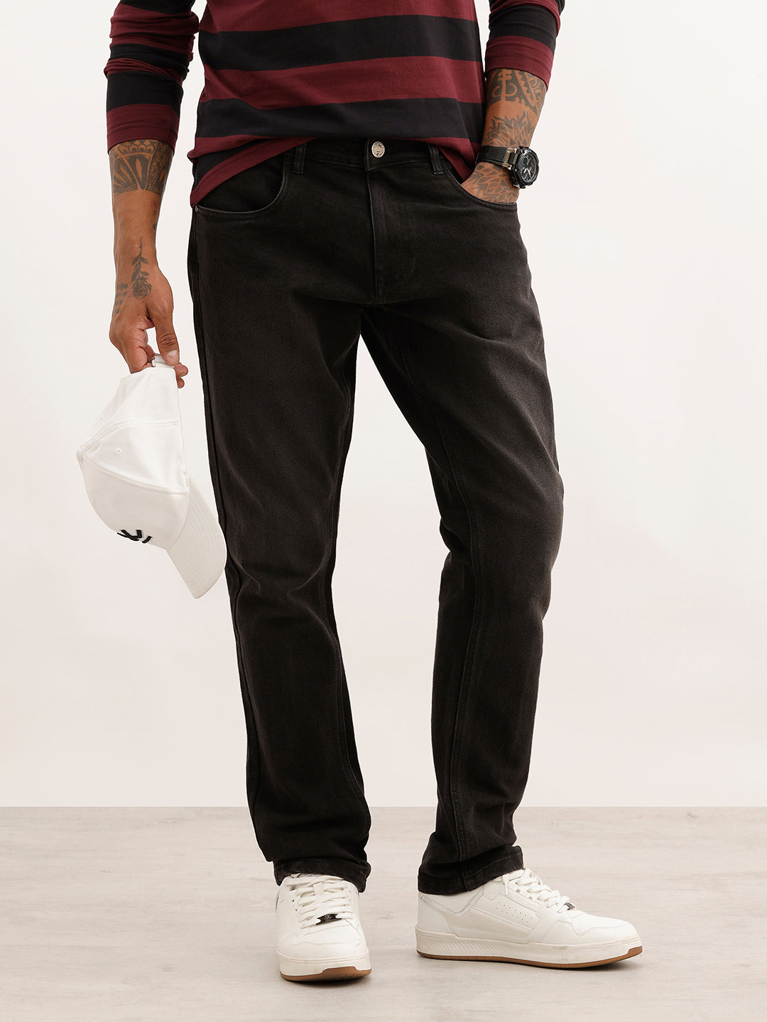 Slim Fit Solid Denim Jeans | Dark Grey | WWJN2354MF