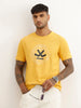 Slim Fit Placement Printed T-Shirt | Yellow