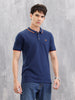 Contrast Collar Tipping Polo T-Shirt | Navy Blue