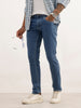 Slim Fit Solid Denim Jeans | Blue