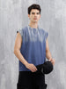 Washed Cut Off Sleeves T-Shirt | Blue