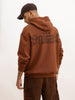 Oversized Back Printed Hooded Sweatshirt | Brown