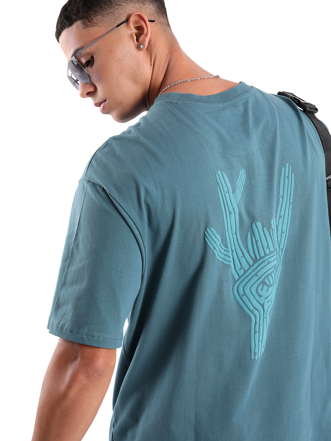 Urban Teal Back Printed T-Shirt