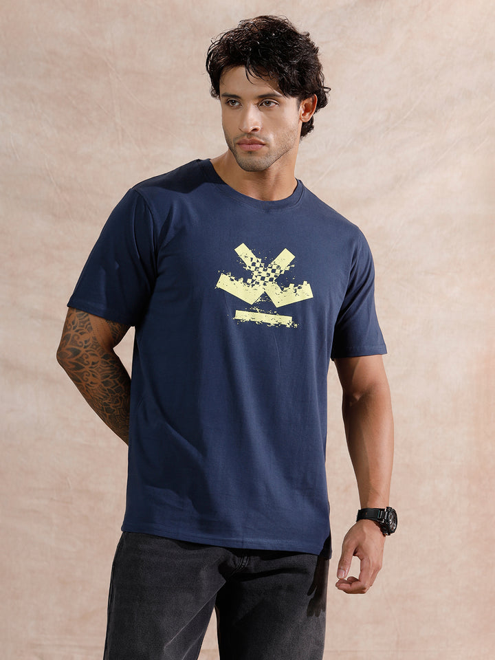 Moto Racer Slim Fit T-Shirt  | Navy Blue