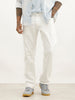 Solid Straight Fit Denim Jeans | White
