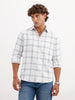 Textured Regular Fit Full Sleeve Shirt | White