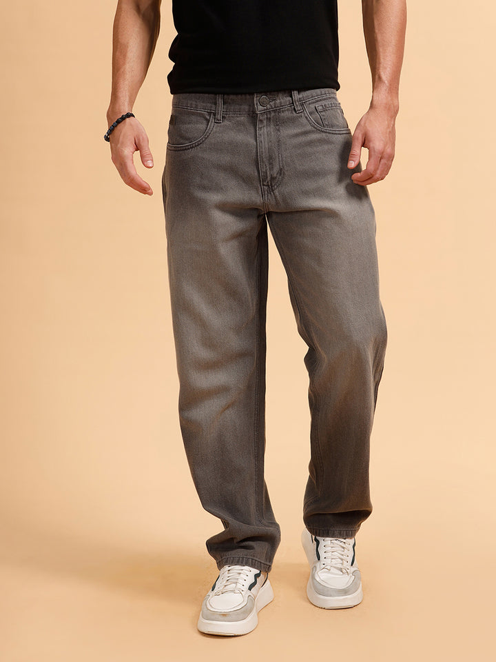 Solid Heavy Fade Anti Fit Jeans | Grey