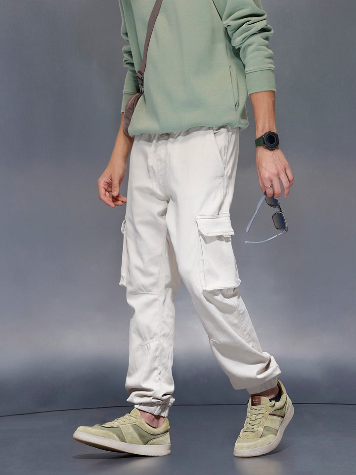 Solid Straight Fit Jogger | Off White