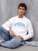 Wrogn Graphic Printed Comfort Fit Sweatshirt | Ecru Melange
