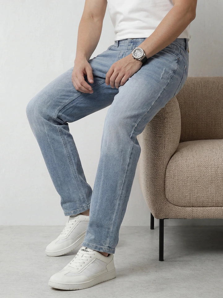 Faded Anti Fit Denim Jeans | Light Blue