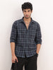 Slim Fit Checkered Full Sleeve Shirt | Blue
