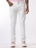 White Tapered Slim Fit Jeans