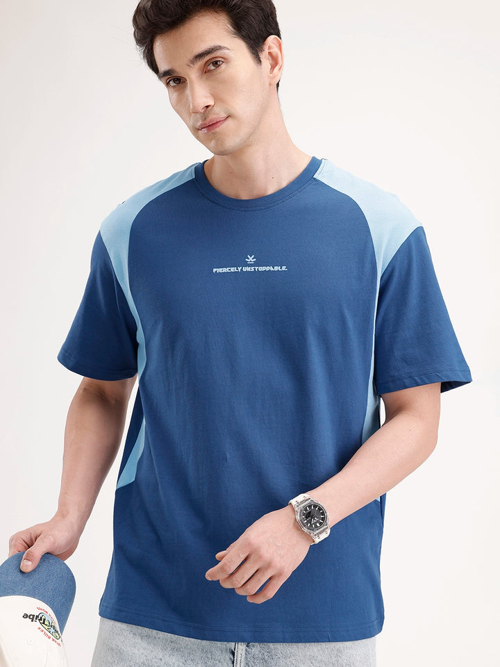 Oversized Cut & Sew T-Shirt | Dark Blue