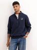 Comfort Fit Placement Printed Sweatshirt | Navy Blue