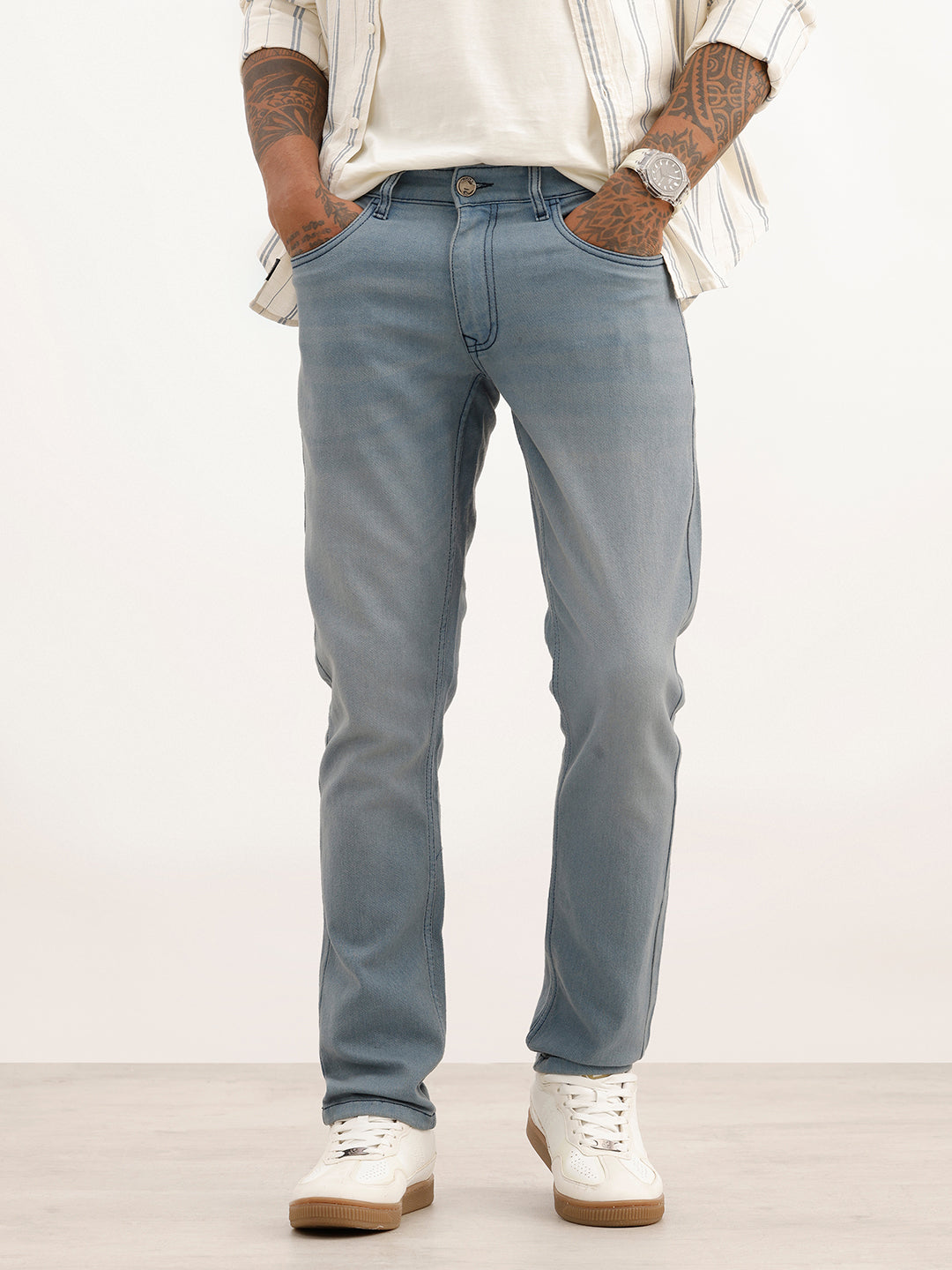 Solid Slim Fit Denim Jeans | Blue