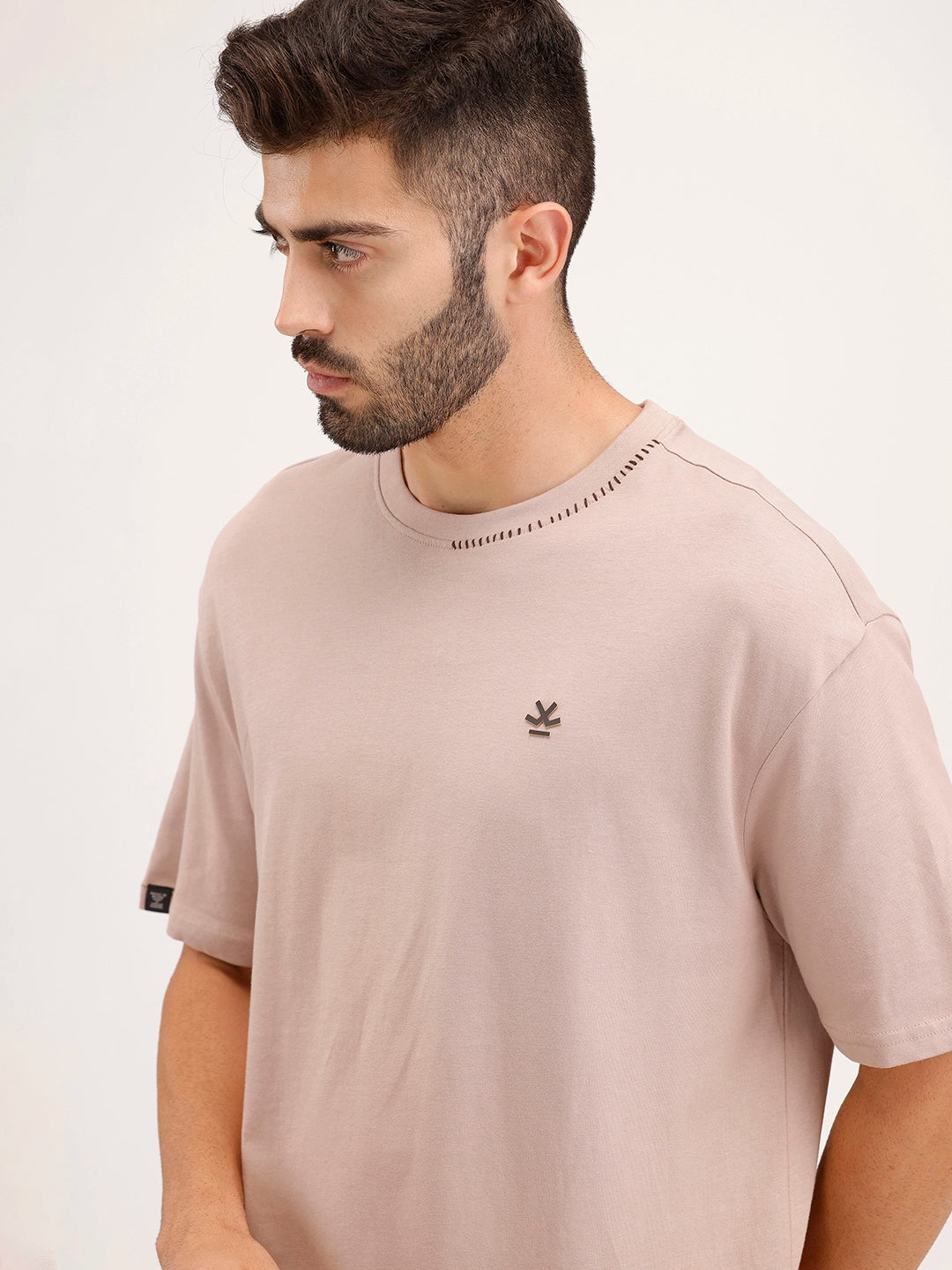 Solid HD Print T-Shirt | Brown