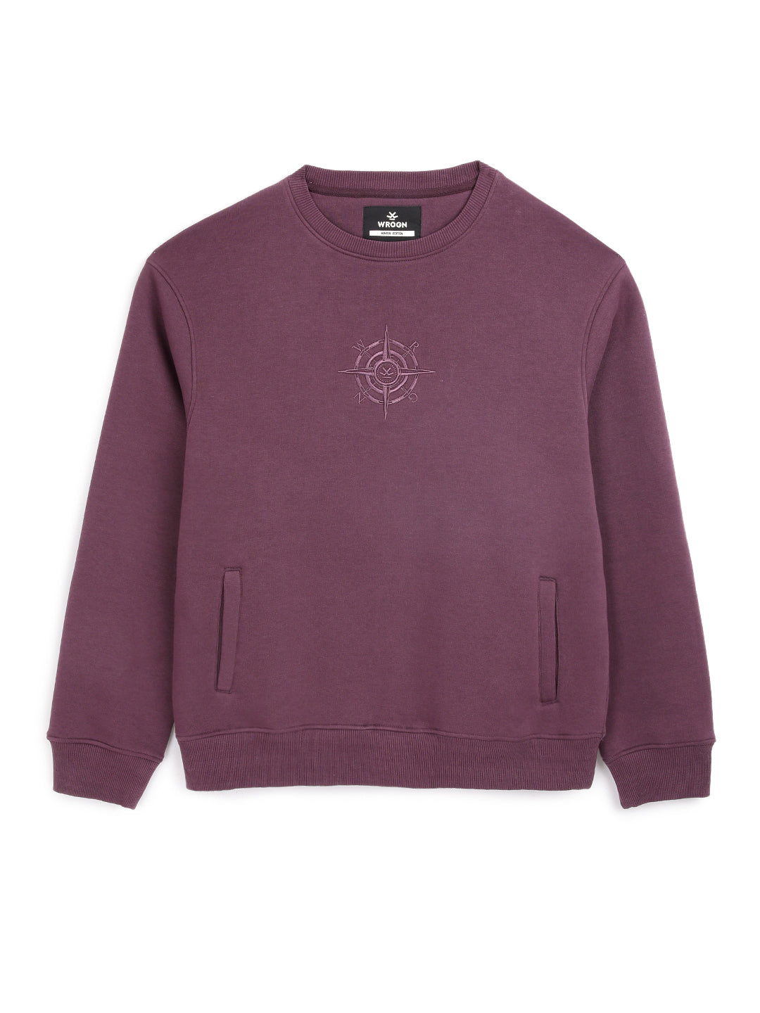 Premium Wine Emroidered Sweatshirt