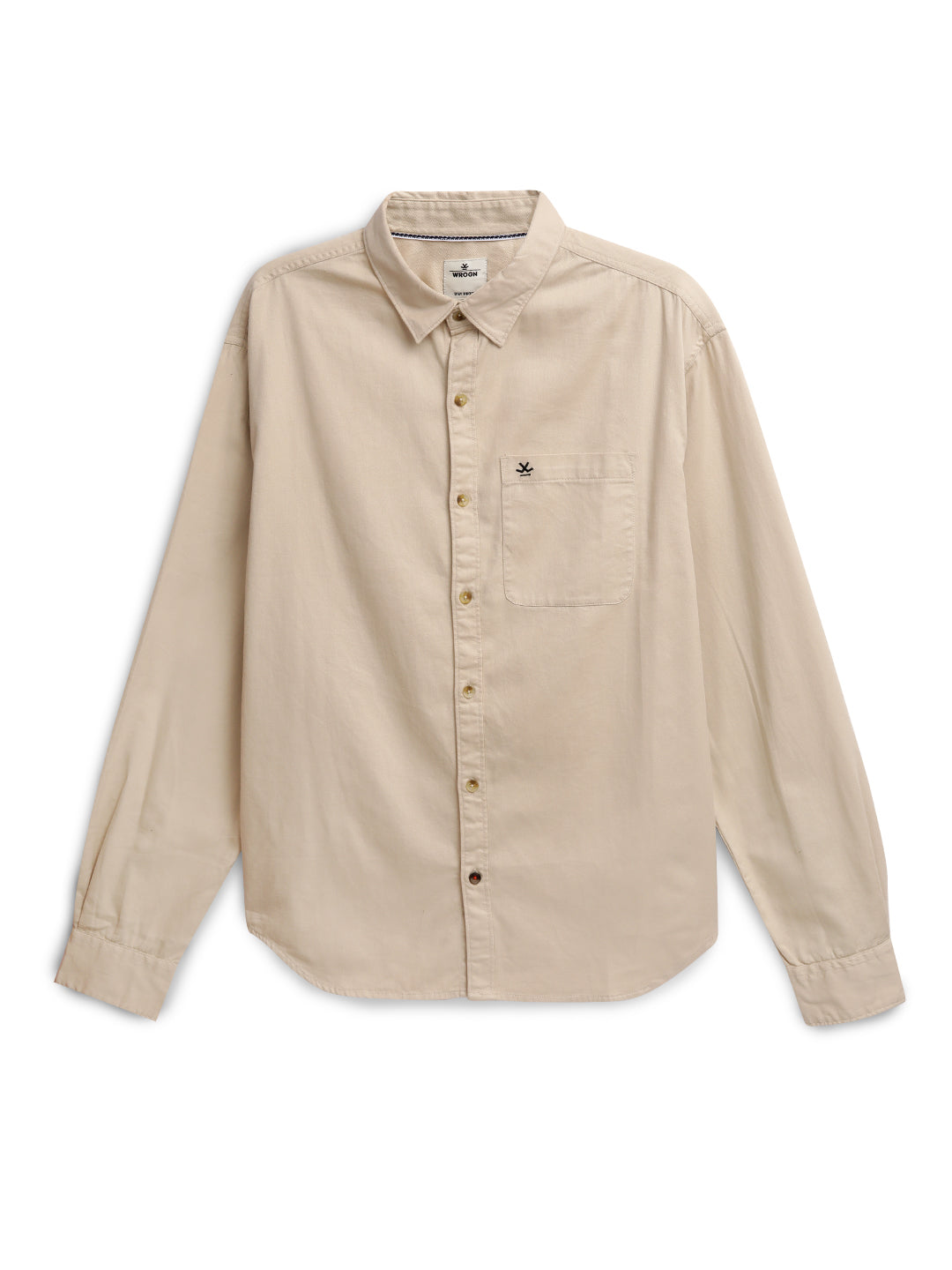 Beige Stamps Back Print Shirt