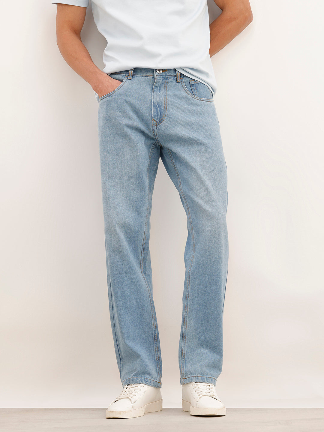 Light Fade Anti Fit Denim Jeans | Light Blue