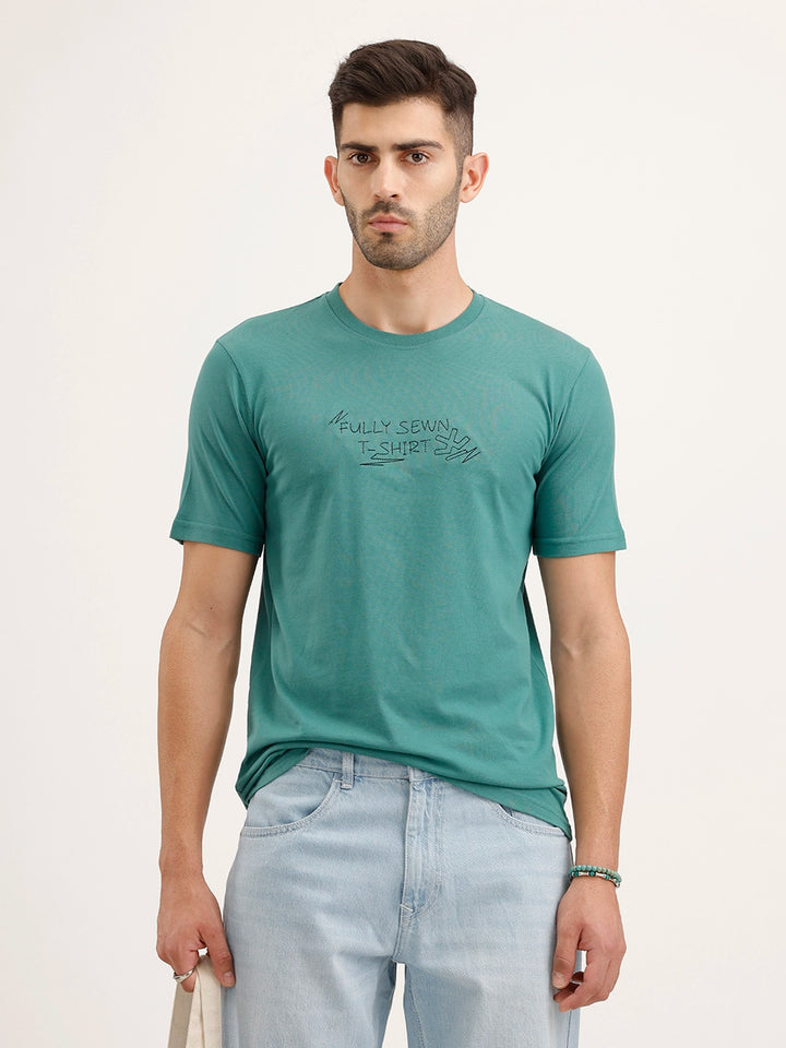 Slim Fit Embroidered T-Shirt | Green