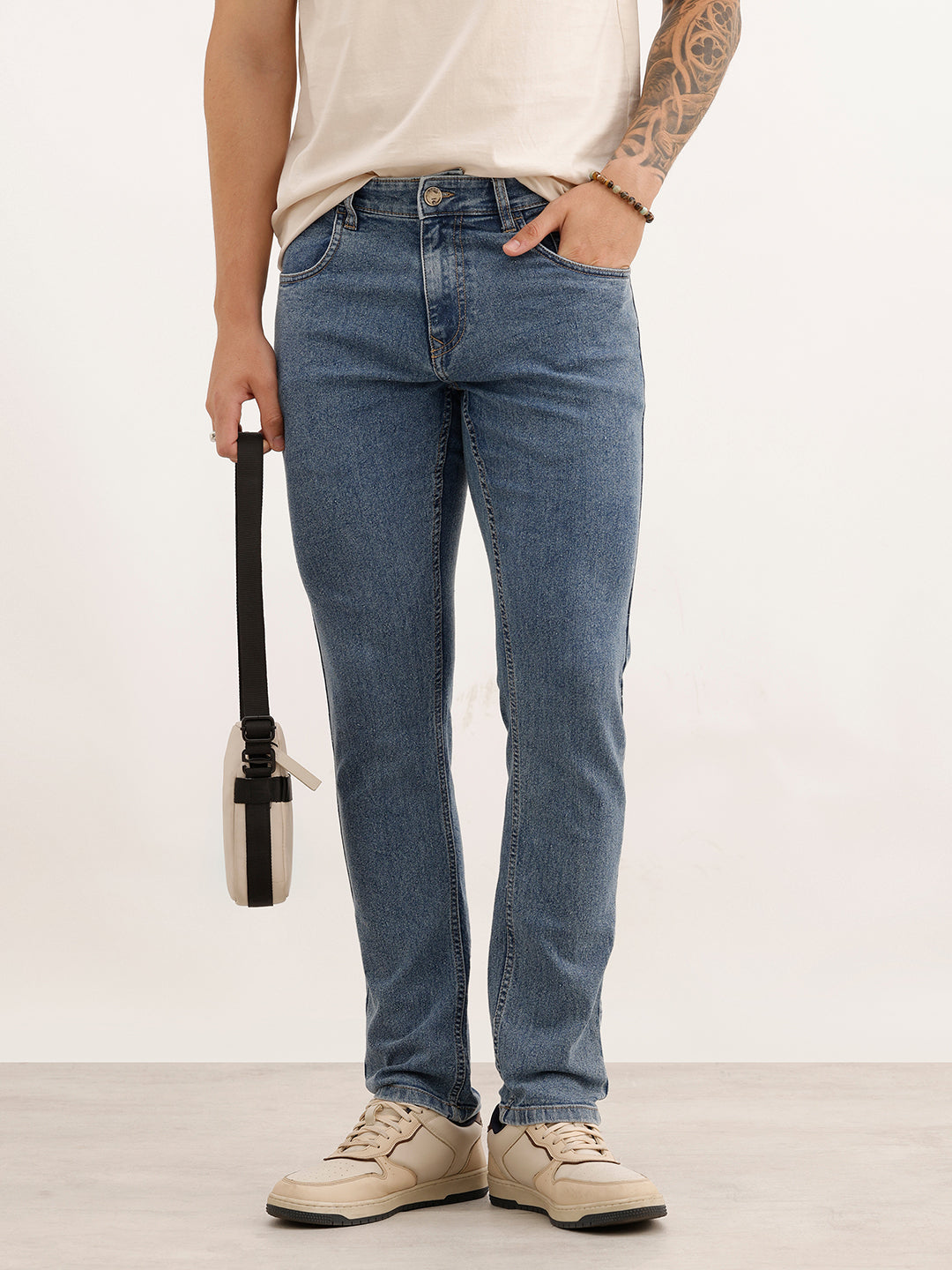 Solid Slim Fit Denim Jeans | Blue | WVJN2722F