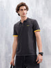Regular Fit Polo T-Shirt With Contrast Trim Details | Dark Grey