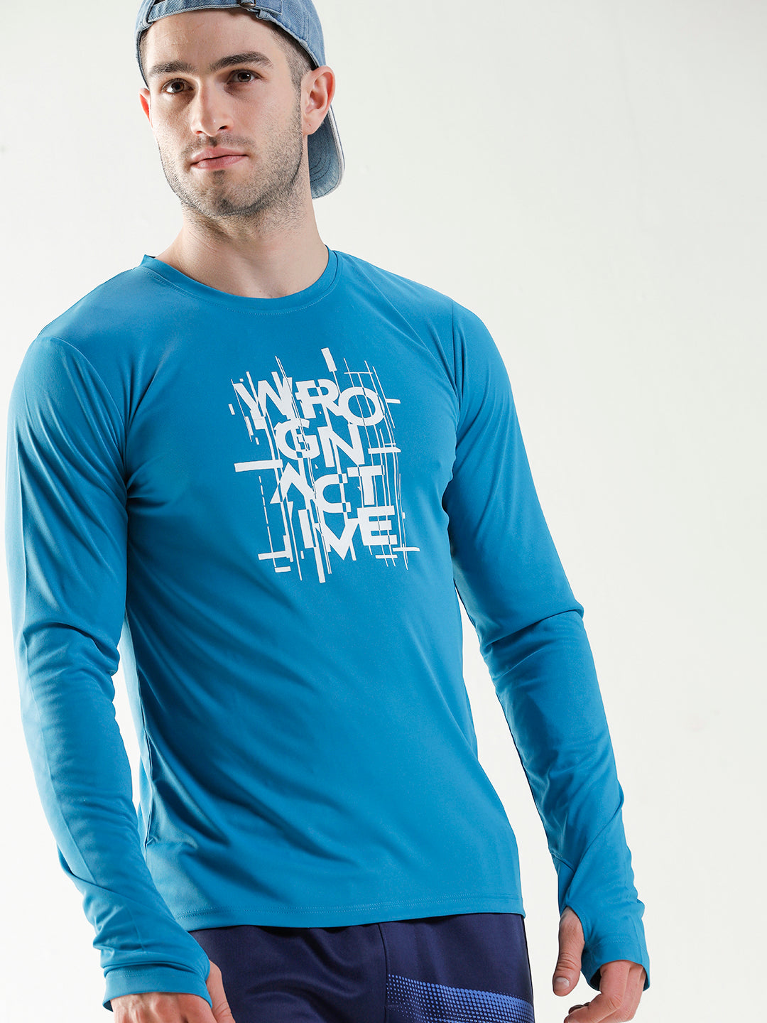 Wrogn Active Glitch Blue T-Shirt