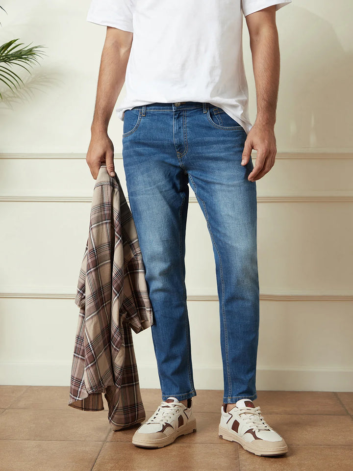 Heavy Fade Slim Tapered Jeans | Blue