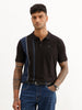 Regular Fit Cut & Sew Polo T-Shirt | Black