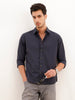 Melange Regular Fit Full Sleeve Shirt | Black