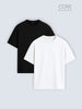 Core Basics Oversized Fit T-Shirt 2-Pack | Essential | Black & White | WTS01HSSL1319W-2